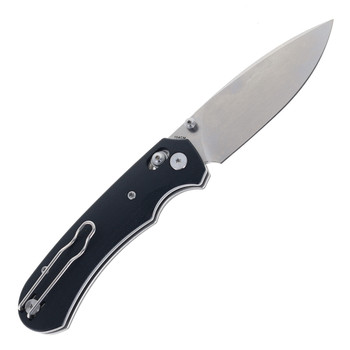 FerraMonster Spectrum Folding Knife Black Canvas Micarta Handle 154CM Plain Edge Stonewash Finish FM23004CP-A