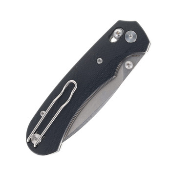 FerraMonster Spectrum Folding Knife Black Canvas Micarta Handle 154CM Plain Edge Stonewash Finish FM23004CP-A