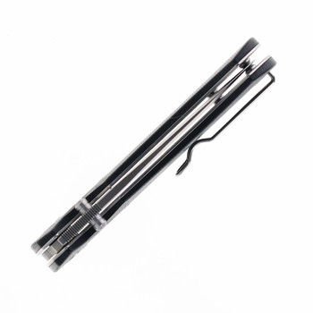 FerraMonster Spectrum Folding Knife Black Canvas Micarta Handle 154CM Plain Edge Stonewash Finish FM23004CP-A