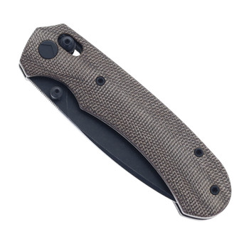 FerraMonster Spectrum Folding Knife OD Green Canvas Micarta Handle 154CM Plain Edge Black Stonewash Finish FM23004CP-D