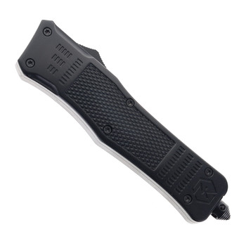 Normandy Knives Griffin Ultralight Large OTF Automatic Knife 3.75" Drop Point D2 Satin Blade Black Aluminum Handle GU-LBNDD