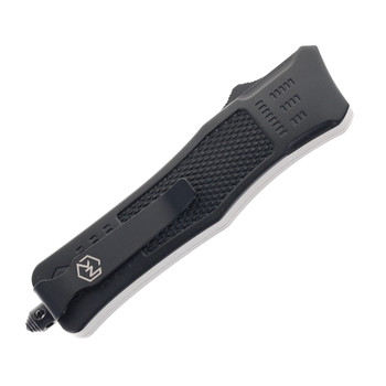 Normandy Knives Griffin Ultralight Medium OTF Automatic Knife 3" Drop Point D2 Satin Blade Black Aluminum Handle GU-MBNDD