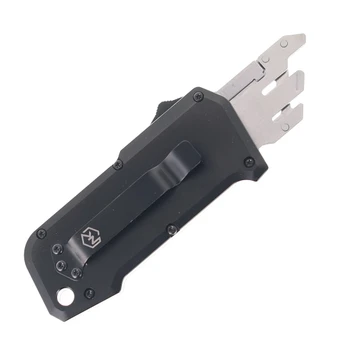 Normandy Knives Occam's OTF Automatic Utility Knife Black Aluminum Handle SK5 Razor Blade O-B