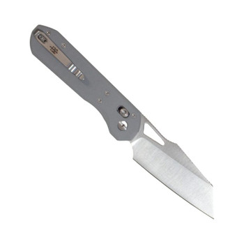 TacKnives The Viper Folding Knife Grey G10 Handle 14C28N Plain Edge Satin Finish TK-Viper-GY