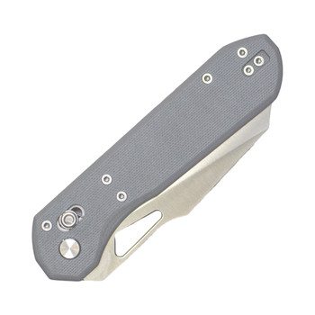 TacKnives The Viper Folding Knife Grey G10 Handle 14C28N Plain Edge Satin Finish TK-Viper-GY