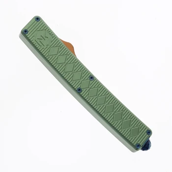Normandy Knives Shogun OTF Automatic Knife Green Aluminum Handle Damascus W/ VG10 Core Blade S-GD