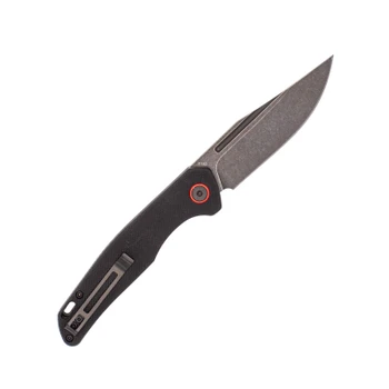 CobraTec Sentinel Push Button Side Opening Automatic Knife D2 Black Stonewashed Clip Point Blade Black G10 Handle CTSNTBLK