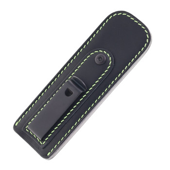 Jack Wolf Pioneer Fixed Blade Knife Kirinite Toxic Green Handle S90V Plain Edge Black DLC Finish