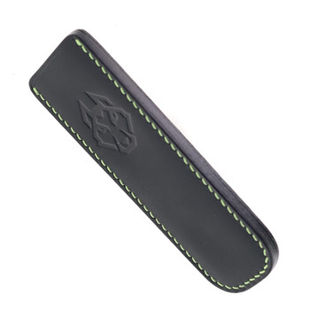 Jack Wolf Pioneer Fixed Blade Knife Kirinite Toxic Green Handle S90V Plain Edge Black DLC Finish