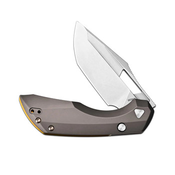 Artisan Cutlery Mousebird Folding Knife Dark Gray Titanium/Gold Clip Handle/Clip Point Plain Edge Stonewash Finish 1889G-DG