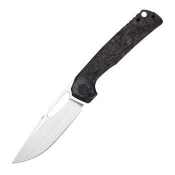 FerraMonster Ferrox Folding Knife Dark Matter Purple FatCarbon Fiber Handle M390 Plain Edge Hand Rubbed Satin Finish FM23006-E