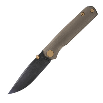 FerraMonster Kroma Folding Knife Bronze Stonewash Titanium Handle Elmax Plain Edge Black Stonewash Finish FM23008-C