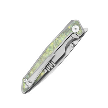 FerraMonster Urbangrip V2 Folding Knife Grey Titanium/Carbon Fiber Handle M390 Plain Edge Beadblast Finish FM23001-F