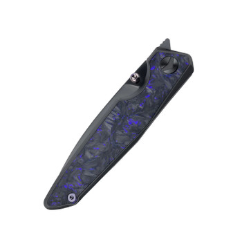 FerraMonster Urbangrip V2 Folding Knife Black/Purple Titanium/Carbon Fiber Handle M390 Plain Black Blade FM23001-G