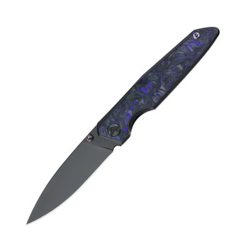 FerraMonster Urbangrip V2 Folding Knife Black/Purple Titanium/Carbon Fiber Handle M390 Plain Black Blade FM23001-G