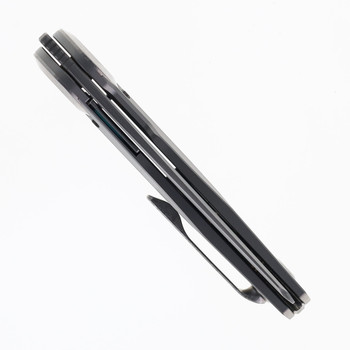 Reate VK-CLU Folding Knife Textured Gray Titanium Handle Hand Rubbed Acid Washed Elmax Blade