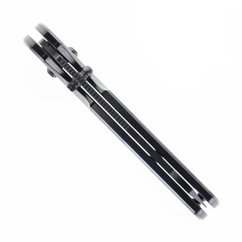 Piratech Kraki Folding Knife Black Zirconium Handle S90V Plain Edge Mirror-Polished DLC Finish K02S-Zir