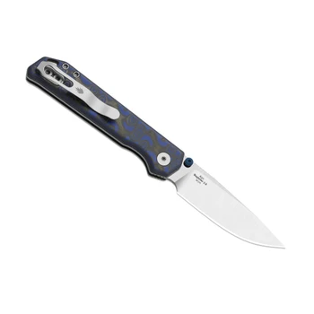 Kizer Begleiter 2.9 Folding Knife Blue Vortex Pattern Micarta Handle BD1N Drop Point Plain Edge Satin Finish V3458.2BDA1