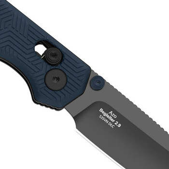 Kizer Begleiter 2.9 Folding Knife Blue Aluminum Handle S35VN Drop Point Plain Edge Matte DLC Ultra Finish Ki3458.2CDA1