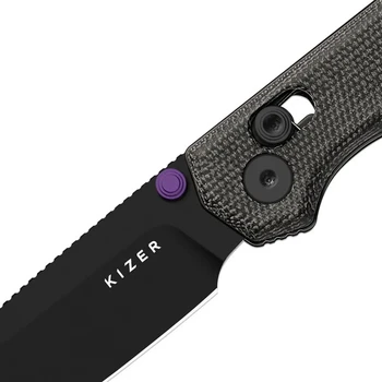 Kizer Begleiter 2.9 Folding Knife Black Norplex UltreX™ Micarta Handle BD1N Drop Point Plain Edge Black PVD Finish V3458.2CDA1