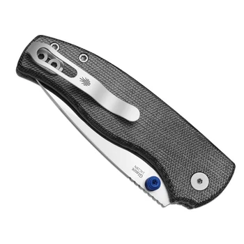 Kizer Glaux Folding Knife Black Norplex UltreX™ Micarta Handle 14C28N Plain Edge Satin Finish V3801A1