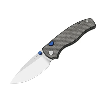 Kizer Glaux Folding Knife Black Norplex UltreX™ Micarta Handle 14C28N Plain Edge Satin Finish V3801A1