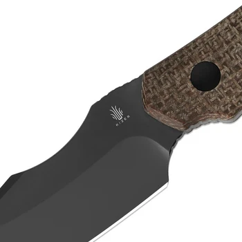 Kizer Bone Folding Knife Brown Norplex UltreX™ Micarta Handle 3V Drop Point Matte DLC Ultra Finish 1122A1