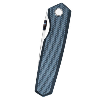 Vanguard Jaeger Folding Knife Blue Titanium Handle Satin Vanax Blade