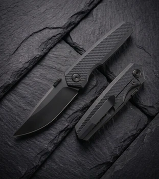 (Pre-Order Arrives in August) Vanguard Bastion Folding Knife Black Titanium Handle DLC Vanax Blade
