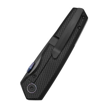Vanguard Jaeger Folding Knife Black Titanium Handle DLC Vanax Blade