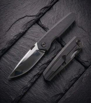 (Pre-Order Arrives in August) Vanguard Bastion Folding Knife Black Titanium Handle DLC Semi Mirror Vanax Blade