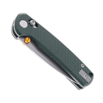 Vixino Knives Rockshark Folding Knife Green Micarta Handle 14c28n Satin Blade X501-M2