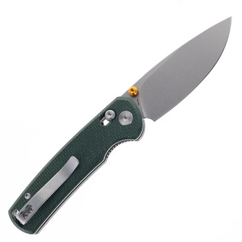 Vixino Knives Rockshark Folding Knife Green Micarta Handle 14c28n Satin Blade X501-M2