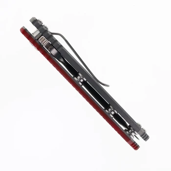 Hinderer Knives XM-18 3.5" Spanto Folding Knife Red G10 Working Finish Titanium Handle Stonewashed Magnacut Blade