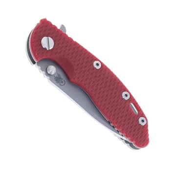 Hinderer Knives XM-18 3.5" Spanto Folding Knife Red G10 Working Finish Titanium Handle Working Finish Magnacut Blade