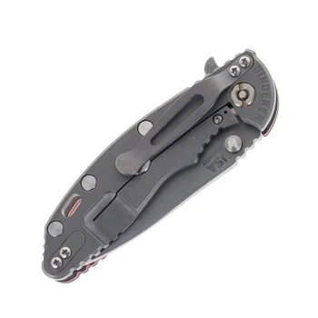 Hinderer Knives XM-18 3.5" Spanto Folding Knife Red G10 Working Finish Titanium Handle Working Finish Magnacut Blade