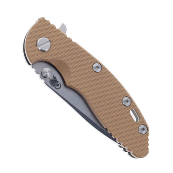 Hinderer Knives XM-18 3.5" Spanto Folding Knife Coyote G10 Stonewashed Titanium Handle Stonewashed Magnacut Blade