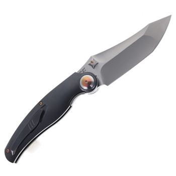 Rike Hunter Folding Knife Titanium & Orange Carbon Fiber Handle S90V Blade