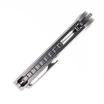 Rike Hunter Folding Knife Titanium & Blue/Green Carbon Fiber Handle S90V Blade