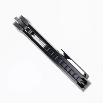 Rike Hunter Folding Knife Dark Grey Titanium & Blue/Green Carbon Fiber Handle S90V Blade