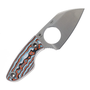 Kizer Nightjar Fixed Blade Knife Multicolor Vortex Pattern Micarta Handle AUS-10 Sheepsfoot Plain Edge Satin Finish 1114A3