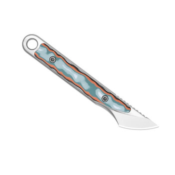 Kizer Cannoli Fixed Blade Knife Multicolor Vortex Pattern Micarta Handle AUS-10 Drop Point Plain Edge Satin Finish 1089A1