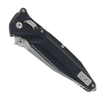 Microtech Socom Delta Ram-Lok Folding Knife Black Aluminum Handle S/E Stonewash M390MK Blade 159RL-10