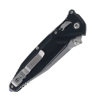 Microtech Socom Delta Ram-Lok Folding Knife Black Aluminum Handle S/E Stonewash M390MK Blade 159RL-10
