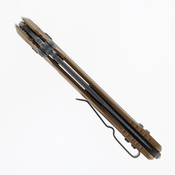 Microtech Socom Delta Ram-Lok Folding Knife Tan Aluminum Handle Apocalyptic M390MK Spearpoint Blade 159RL-10APTA