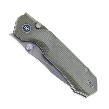 Remette Rhino Folding Knife CNC Machined Micarta Handle 14C28N Plain Edge Ceramic Sandblast Finish MC25A