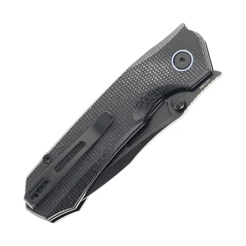 Remette Rhino Folding Knife CNC Machined Micarta Handle 14C28N Plain Edge Titanium Plated/Stonewash Finish MC25B