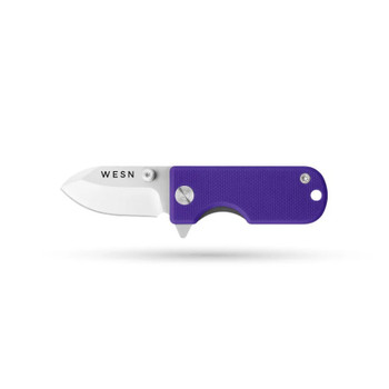 WESN The Microblade Folding Knife Violet Titanium Handle D2 Plain Edge WESN01-54