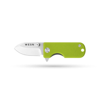 WESN The Microblade Folding Knife Lime Green Titanium Handle D2 Plain Edge WESN01-60