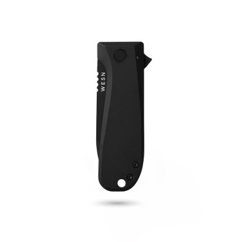WESN The Allman Folding Knife Blackout Titanium Handle S35VN Drop Point Plain Black Blade WESN04-5